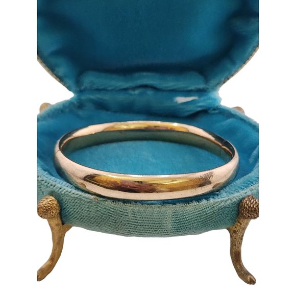 Antique Gold Filled Scalloped Design Bangle Bracelet Marked JJS 1/20th (A3525) - Picture 3 of 8